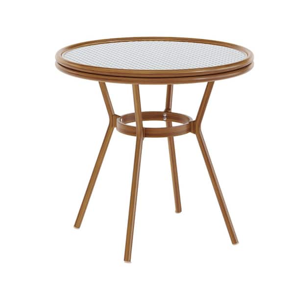 Carnegy Avenue Brown Round Aluminum Outdoor Dining Table