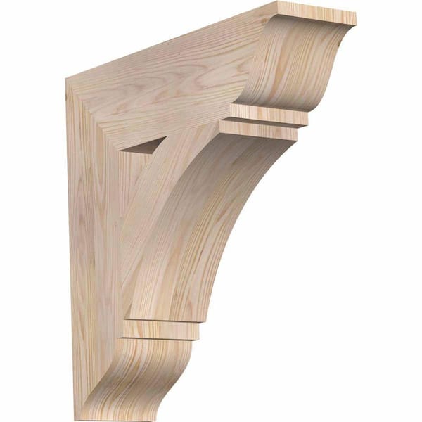 Ekena Millwork 5.5 in. x 22 in. x 22 in. Douglas Fir Thorton Traditional Smooth Bracket