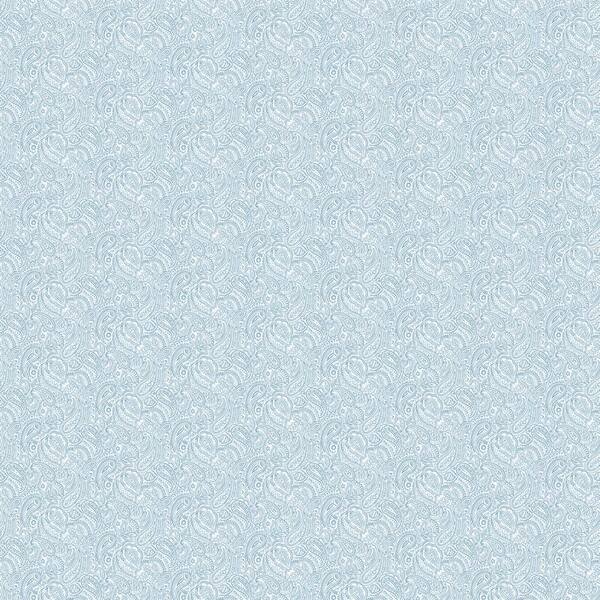 Unbranded Small Paisley Blue Matte Finish Non-Woven Paper Non-Pasted Wallpaper Roll