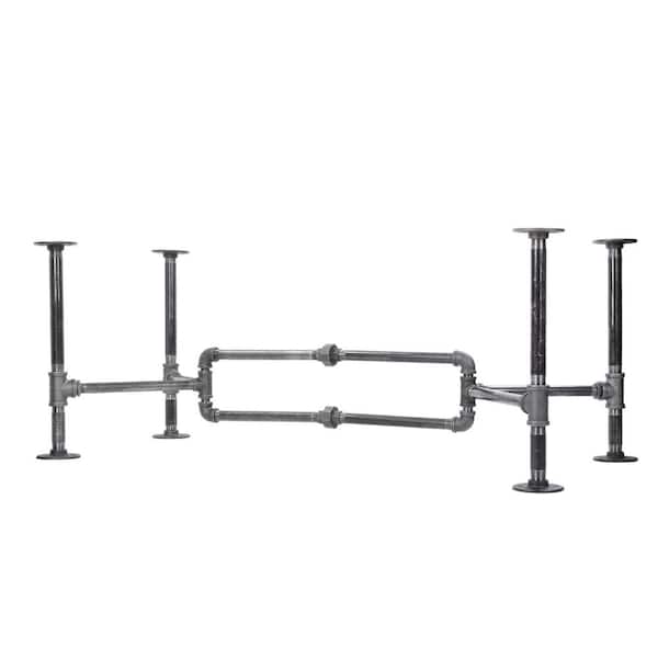 PIPE DECOR 3/4 in. x 3.8 ft. L x 16.5 in. H Black Steel Pipe Loop Design Coffee Table Kit