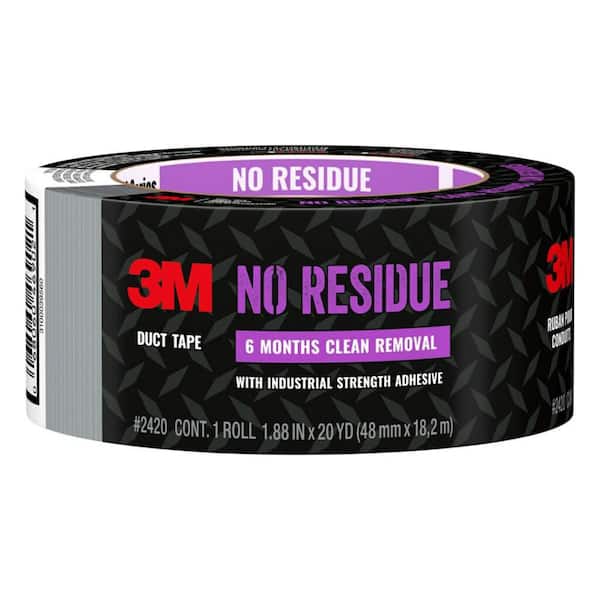 3M 1.88 In. x 20 Yds. No Residue Silver Duct Tape (1 Roll) 2420 - The Home  Depot