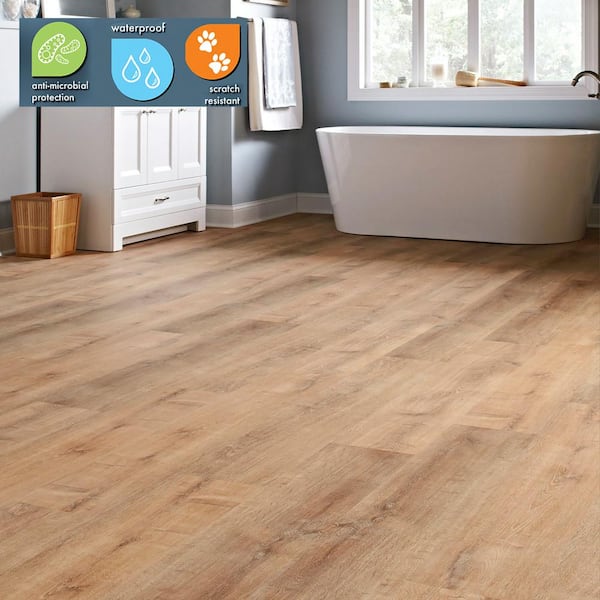 STAINMASTER Carbon 12-mil x 7-in W x 48-in L Interlocking Luxury Vinyl  Plank Flooring (18.78-sq ft/ Carton) in the Vinyl Plank department at