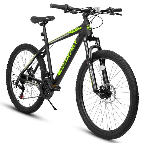 ITOPFOX 26 in. Adult Mountain Bike with Aluminum Frame Shock and 21-Speed Disc Brake in Green