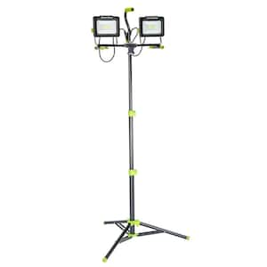 14,000 Lumens Dual-Head LED Work Light with Tripod and 9 ft. Power Cord