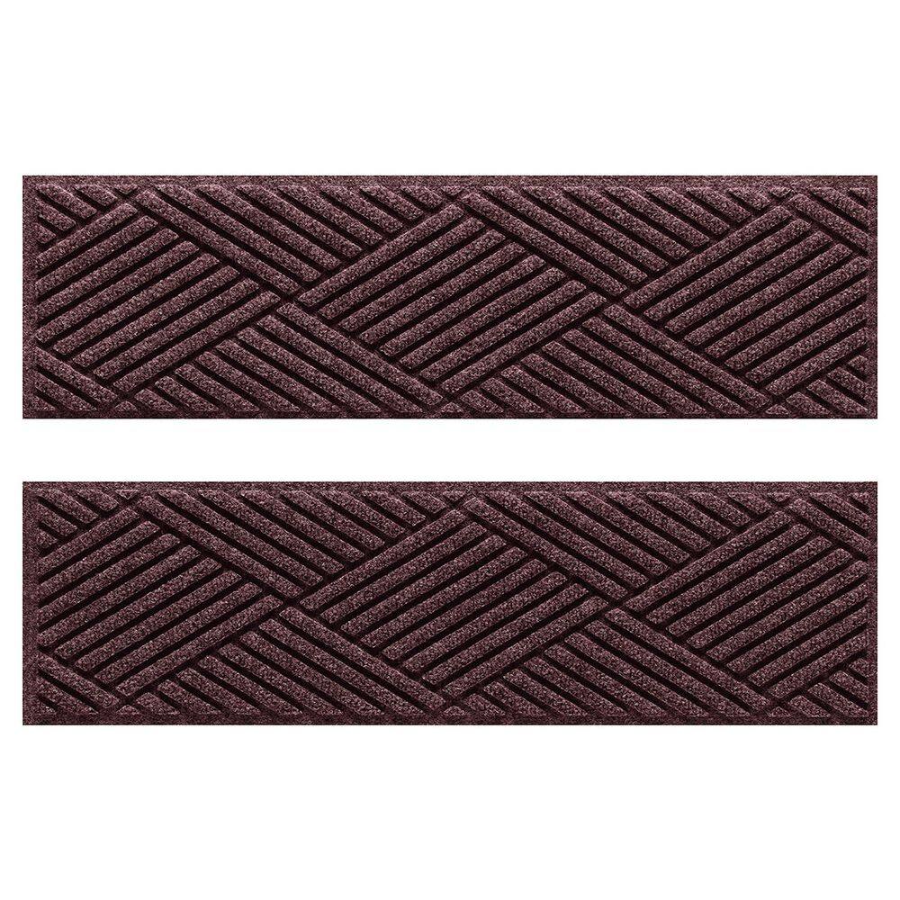 Waterhog Diamonds 8.5 in. x 30 in. PET Polyester Indoor Outdoor Stair Tread Cover (Set of 4) Bordeaux price history on PriceWatchPro