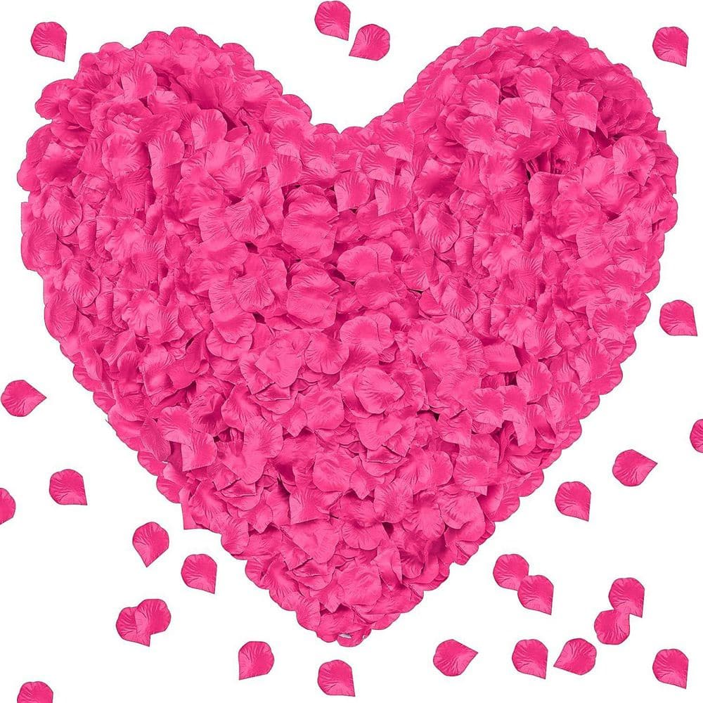Afoxsos 0.2 in. H 1000 Pieces Artificial Rose Petals, Red Silk Flower Petals for Weddings, Parties, and Romantic Decorations