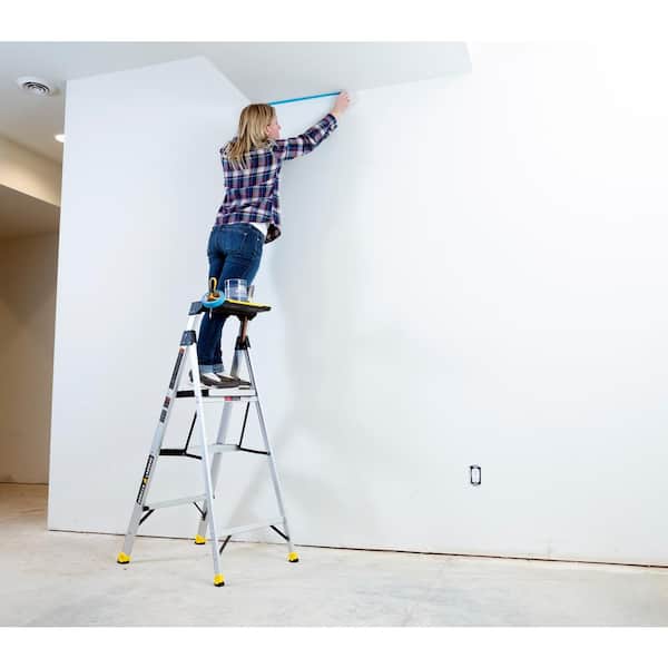 Gorilla Ladders - 4.5 ft. Aluminum Dual Platform Ladder with Tray (9 ft. Reach), 250 lb. Load Capacity Type I Duty Rating