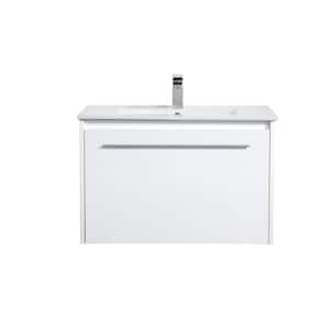 Twin Star Home 25 in. W x 25 in. D Corner Bathroom Vanity in Antique Gray  with White Top and White Basin 25BV35043-PG22 - The Home Depot