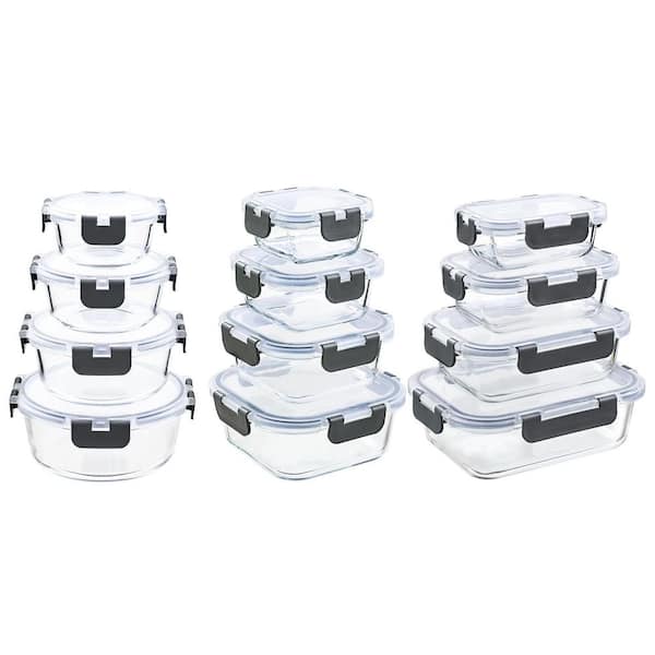 12-Pack Glass Food Storage Containers with Lids, Airtight Meal Prep Set, Microwave, Oven, Freezer Safe
