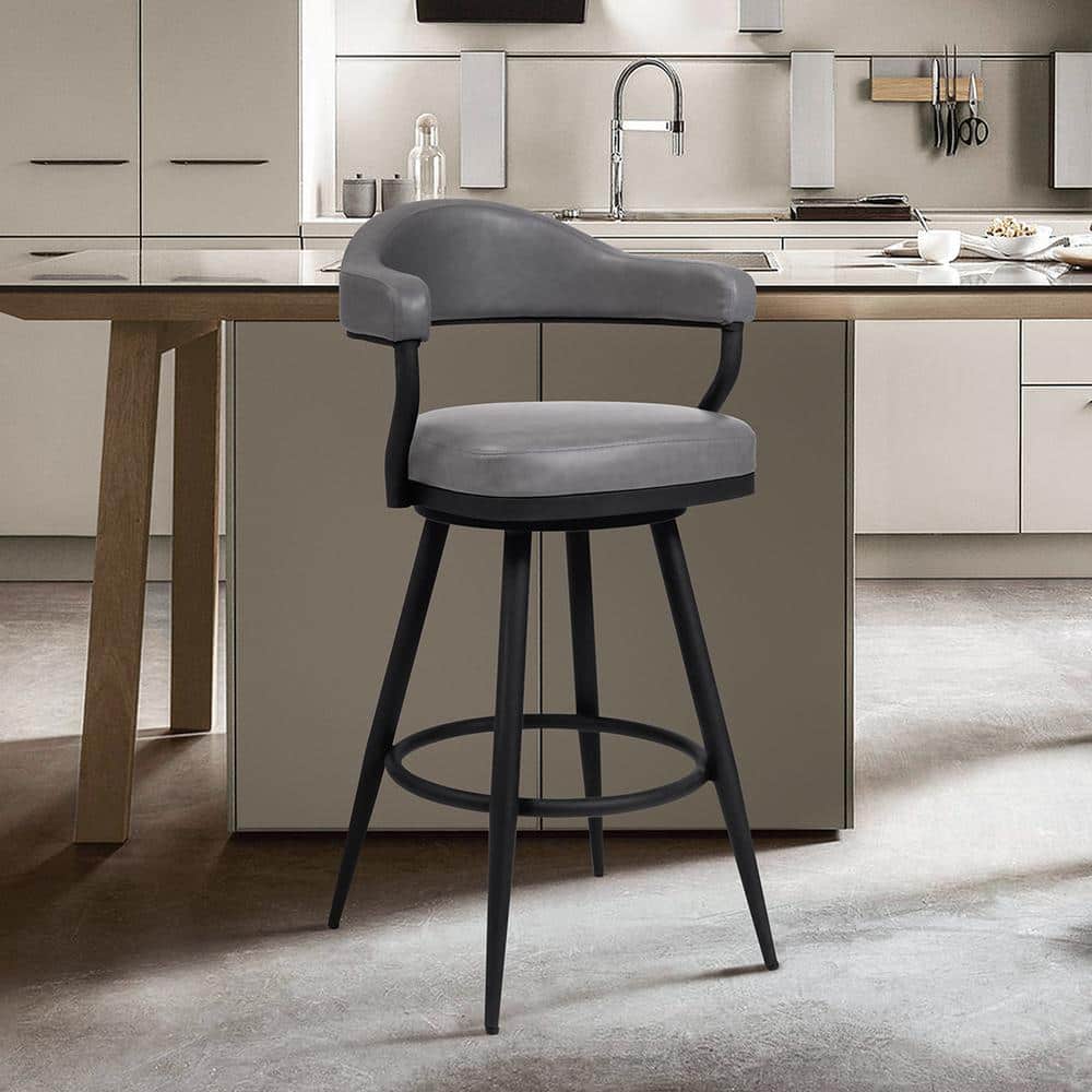 Amador 26 in. Counter Height Bar Stool in a Black Powder Coated Finish and 