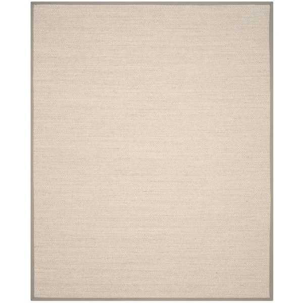 Natural Fiber Marble/Khaki 9 ft. x 12 ft. Woven Border Area Rug