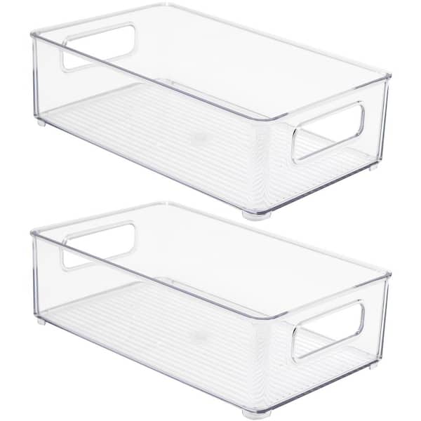 Sorbus Clear Plastic Storage Bins with Dividers Stackable Organizer Set  (2-Pack) FR-DIV2 - The Home Depot
