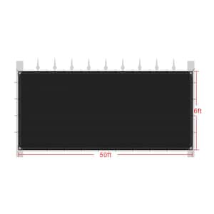 6 ft. x 50 ft. Edge Reinforced Grommets-Free Privacy Fence Screen 95% Blockage Garden Gazebo Backyard Shade Cover, Black