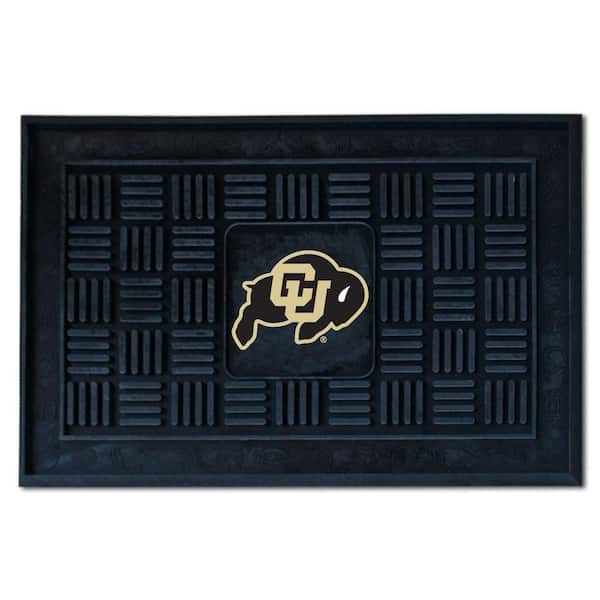 FANMATS NCAA University of Colorado Black 19.5 in. x 31.25 in. Outdoor Vinyl Medallion Door Mat