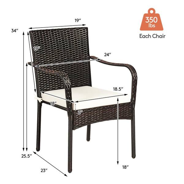Stackable Wicker Outdoor Dining Chair, Stackable Wicker Chairs With Cushions