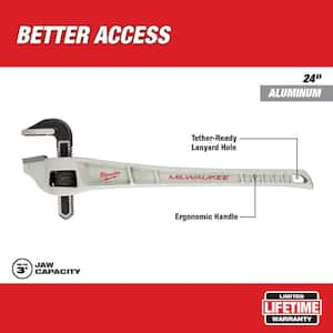 24 in. Aluminum Offset Pipe Wrench with 3-1/2 in. Quick Adjust Copper Tubing Cutter (2-PC)
