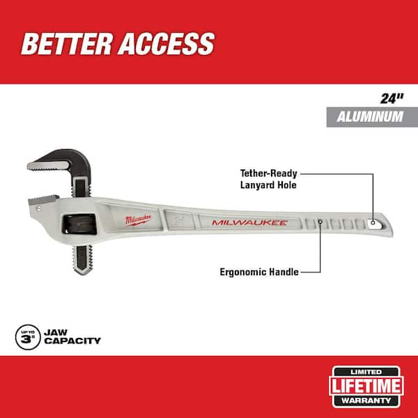 24 in. Aluminum Offset Pipe Wrench