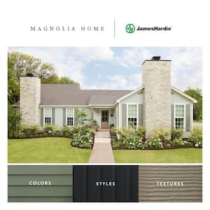 Sample Board Magnolia Home Collection 6.25 in. x 4 in. Wandering Green Fiber Cement Cedarmill Siding