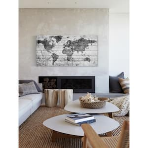 12 in. H x 24 in. W "Lost in the World" by Marmont Hill Printed White Wood Wall Art