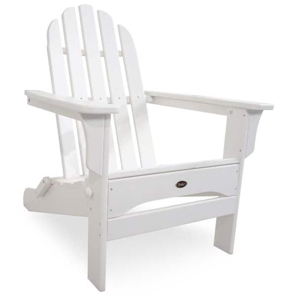 Classic White Trex Outdoor Furniture Cape Cod Folding Adirondack Chair 