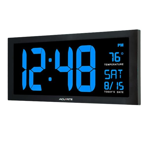 AcuRite in. Digital Clock Date, Indoor Temperature, and LED Display - The Home Depot
