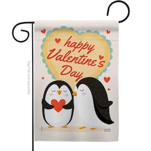 13 in. x 18.5 in. Penguins Love Spring Double-Sided Garden Flag Spring Decorative Vertical Flags