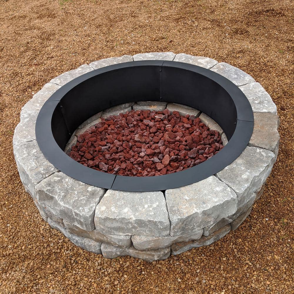 Sunnydaze 42-Inch Black Steel Fire Pit Ring Insert
