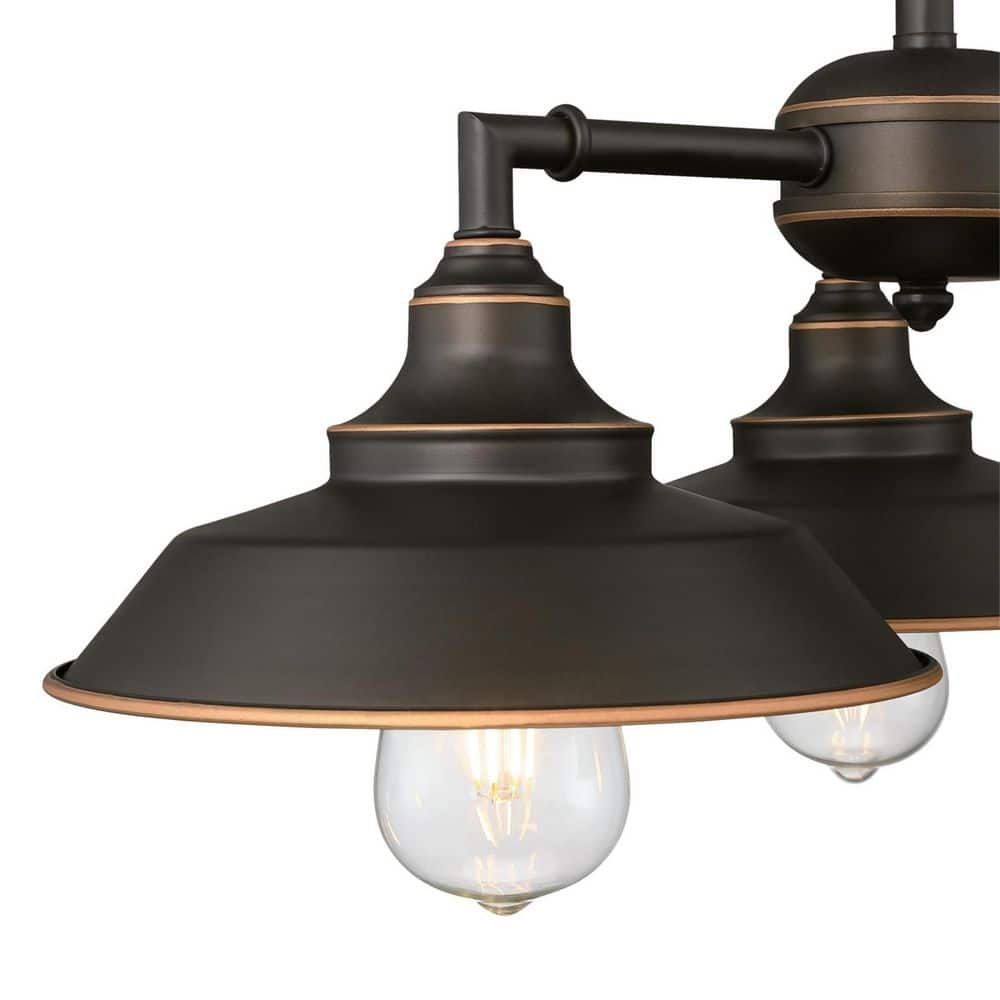 Iron Hill Vintage-Style Bronze 3-Light Convertible Chandelier/Semi-Flush Mount