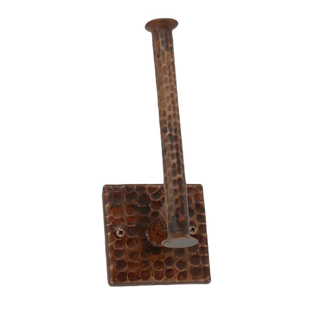 Hand Hammered Copper and Wood Oil Rubbed Bronze Toilet Paper Holder