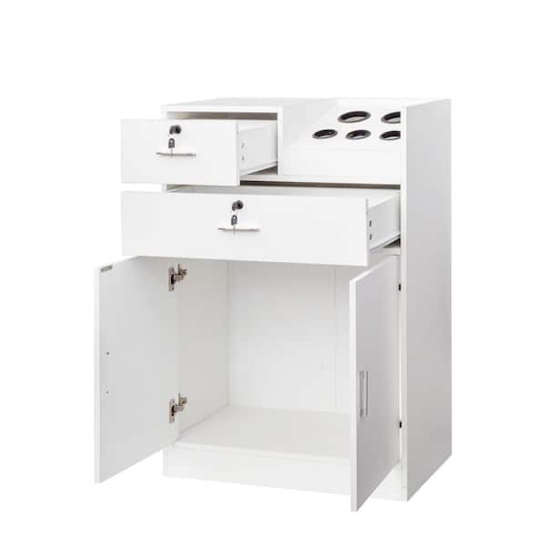 COWLOWN 27.6 in. W x 13.78 in. D x 39.37 in. H Bathroom White Linen Cabinet