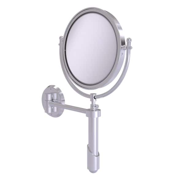 Allied Brass Soho 8in. W x 15in. H Round Framed  Wall Mounted Magnifying Bathroom Make-Up Mirror with 3X Mag. in Satin Chrome