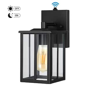 Black Dusk to Dawn Outdoor Hardwired Wall Lantern Sconce with No Bulbs Included