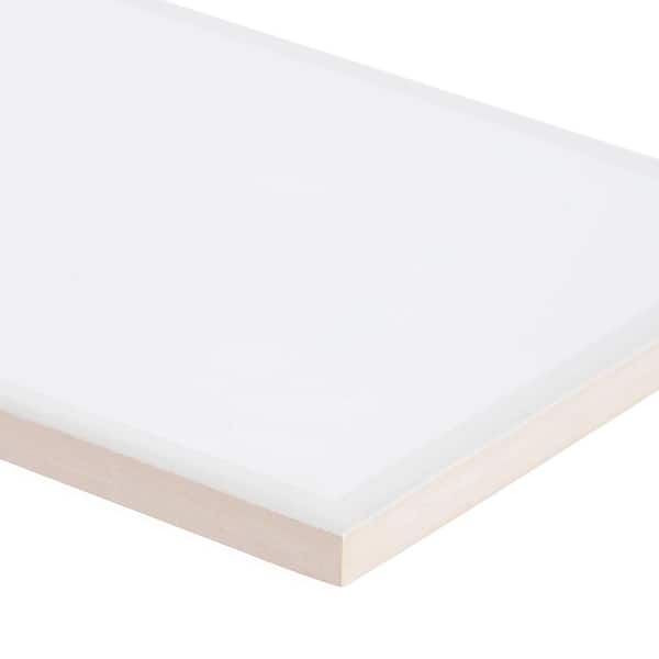 Siene 2-Tone White 5 in. x 10 in. Ceramic Wall Tile Sample