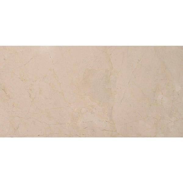 MSI Crema Marfil 12 in. x 24 in. Polished Marble Floor and Wall Tile (10 sq. ft./Case)