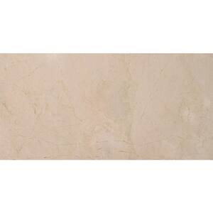 Crema Marfil 12 in. x 24 in. Polished Marble Floor and Wall Tile (10 sq. ft./Case)
