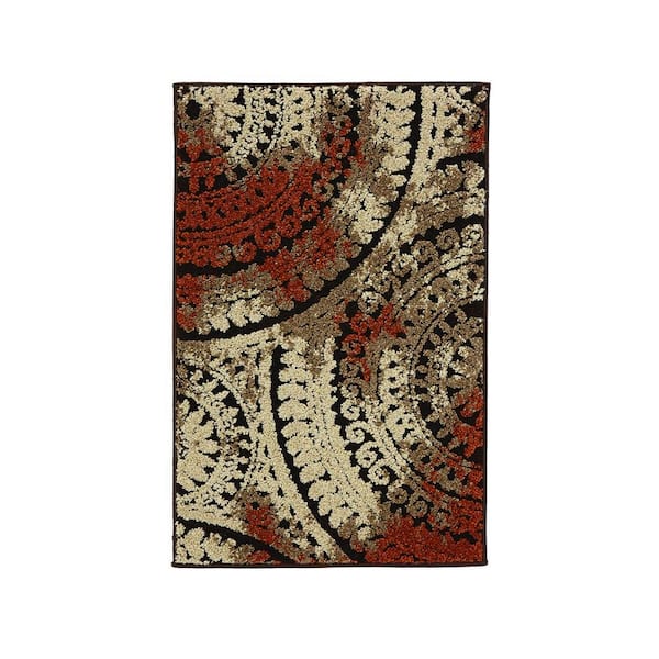 Home Decorators Collection Spiral Medallion Brown Doormat 3 ft. x 5 ft. Area Rug