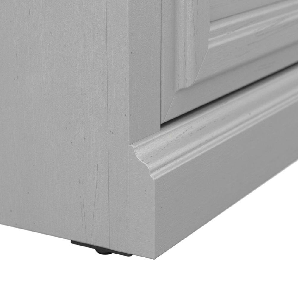 Cape Cod Gray Engineered Wood Shoe Storage Bench with Shelves