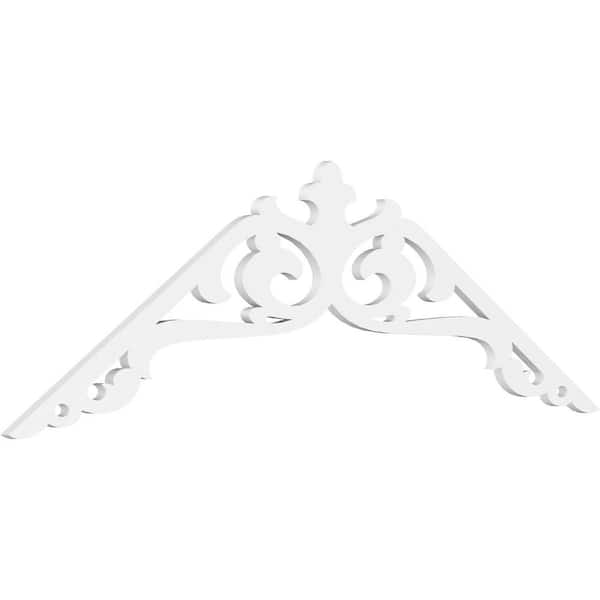 1 in. x 72 in. x 24 in. (8/12) Pitch Amber Gable Pediment Architectural Grade PVC Moulding