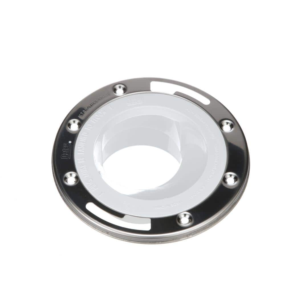 3-Inch PVC Offset Toilet Flange with Stainless Steel Ring