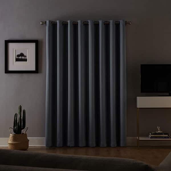 Haze Woven Solid 52 in. W x 95 in. L Noise Cancelling Thermal Grommet Blackout Curtain