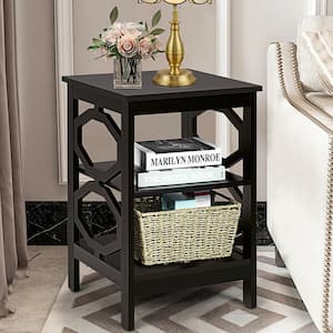 Black Accent Nightstand Sofa Side Table End Table