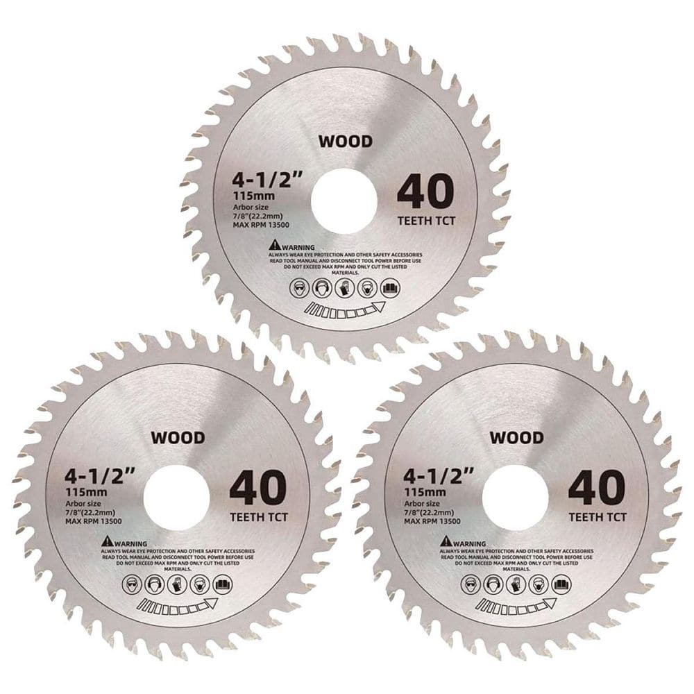 4.5 in. 40-Tooth Wood Cutting Carbide Saw Blade Power Tool Accessory Circular Saw Blade (3-Pack) price history on PriceWatchPro