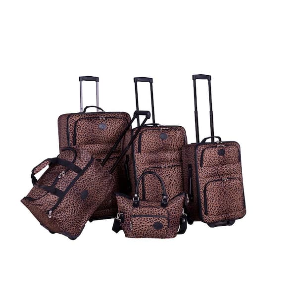 American Flyer Animal Print 5-Piece Spinner Luggage Set 85300-5 LBLK - The  Home Depot