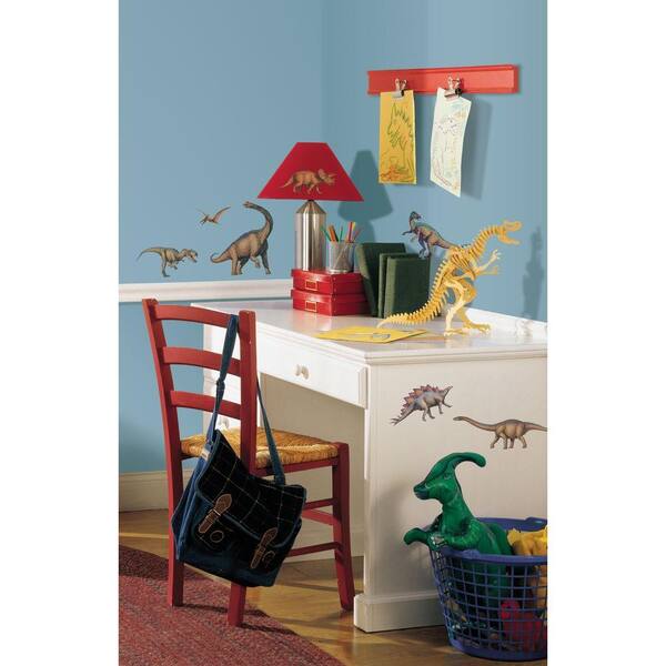 RoomMates 10 in. x 18 in. Dinosaurs 16-Piece Peel and Stick Wall Decals