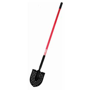 14-Gauge Round Point Mud Shovel with USA Pattern and Fiberglass Long Handle