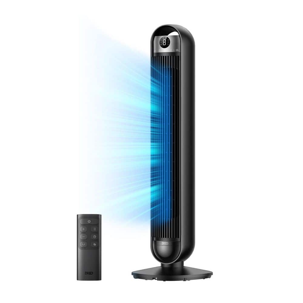 DREO 36 in. 6-Speed Tower Fan, 25 DB Quiet Portable Fan, DC Motor, 90° Oscillating with Remote, 8 Hour Timer in Black DR-HTF020 - The Home Depot