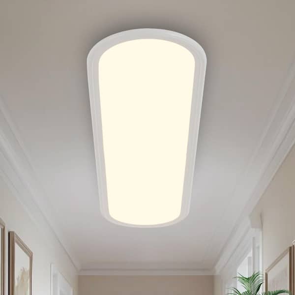 Lumin 1-Light 35.4 in.W White Integrated LED Flush Mount Long Round Ceiling Light with Acrylic Diffuser for Living Room