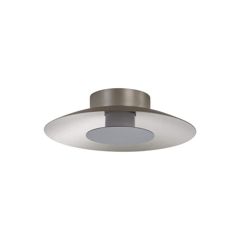 Luma 11.75 in. 12-Watt Soft Modern Sand Nickel Integrated LED Flush Mount with Graphite Shade price history on PriceWatchPro