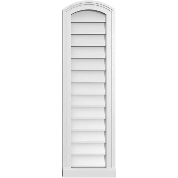Ekena Millwork 12 in. x 40 in. Arch Top Surface Mount PVC Gable Vent: Functional with Brickmould Sill Frame