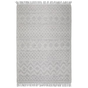 Jeffers Ivory Brown 6 ft. x 9 ft. Rectangle Solid Pattern Polyester Wool Cotton Runner Rug